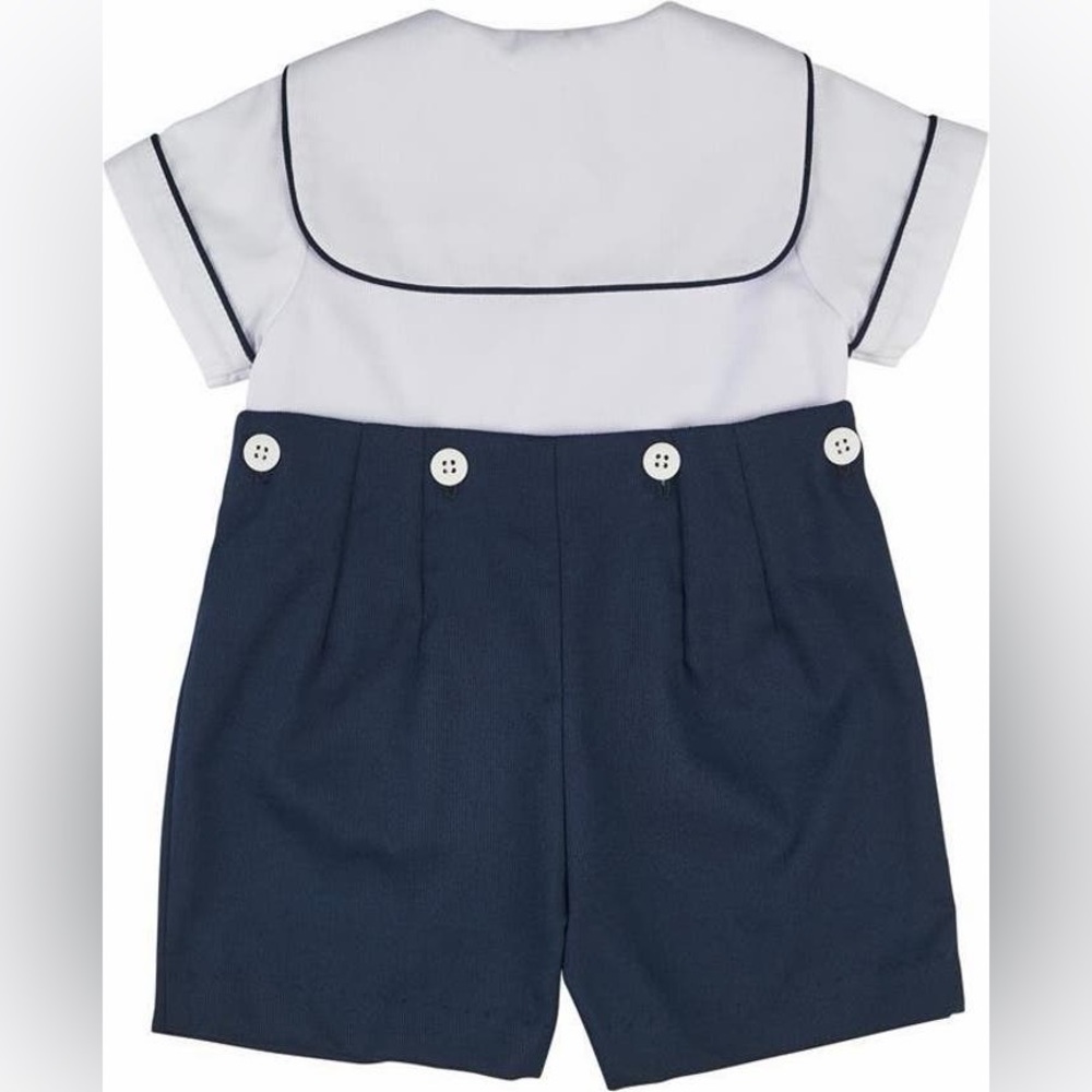 NWT Florence Eiseman Navy The Pied Piper Shortall Navy White size 9 months